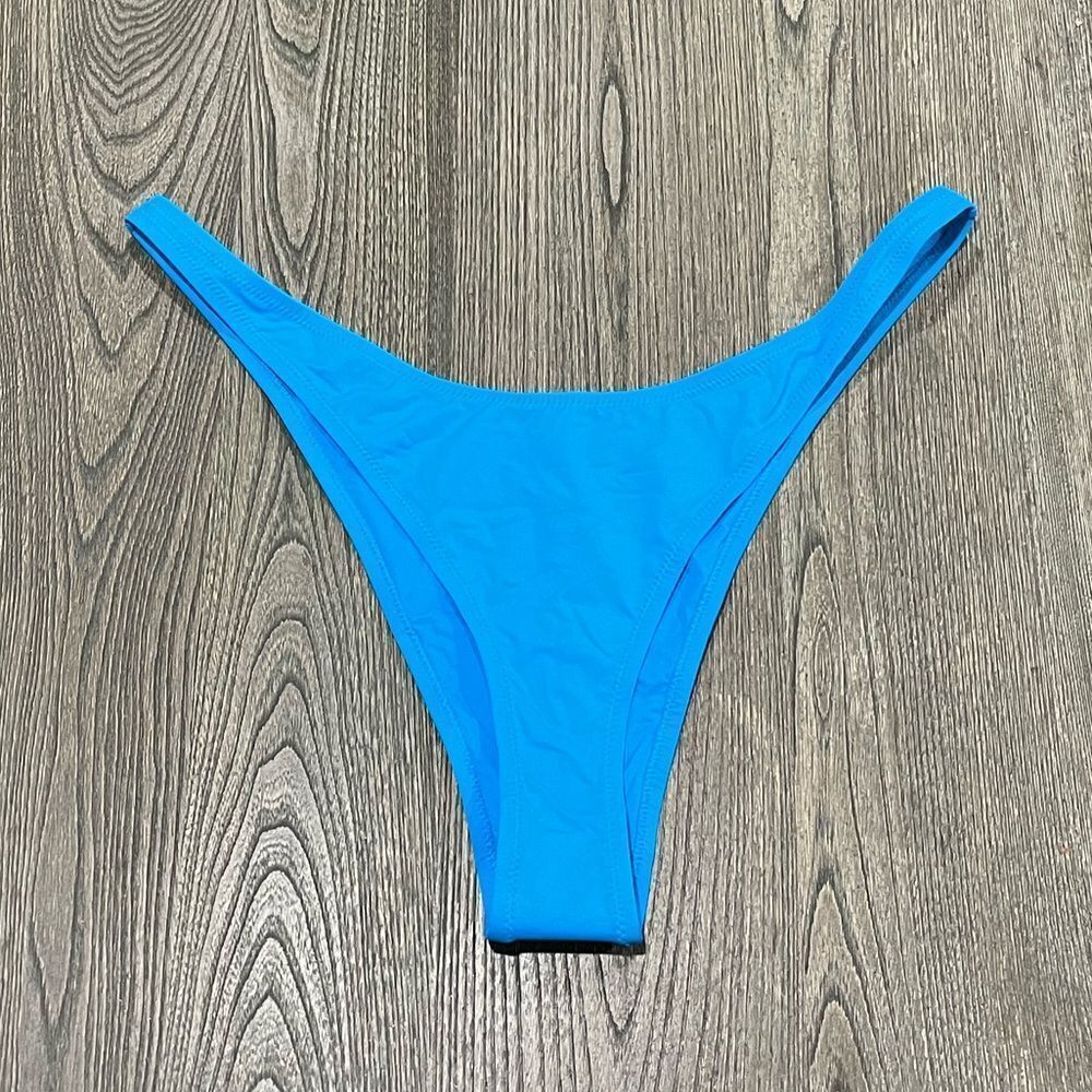 NWT Skims Recycled Swim Micro Tanga Bikini Bottom Mid-Rise Swimwear Turquoise 4X